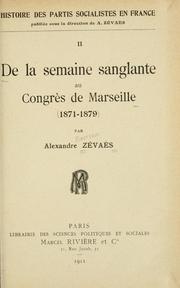 Cover of: De la semaine sanglante au Congres de Marseille, 1871-1879