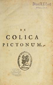 Cover of: De colica pictonum ...