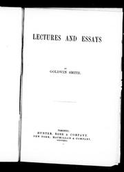 Cover of: Lectures and essays