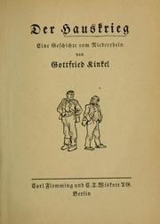 Cover of: Der Hauskrieg: eine Geschichte vom Niederrhein