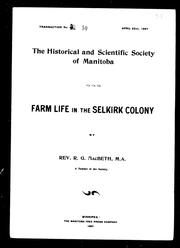 Cover of: Farm life in the Selkirk colony