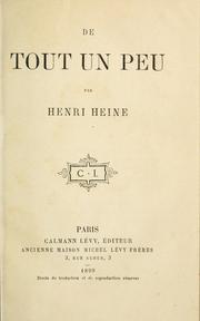 Cover of: De tout un peu. by Heinrich Heine