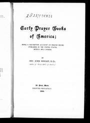 Cover of: Early prayer books of America by Wright, John