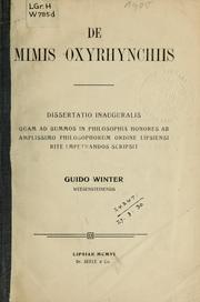 Cover of: De mimis Oxyrhynchiis