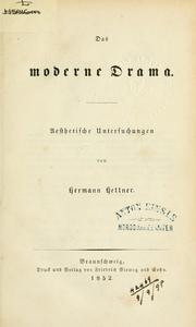 Cover of: Das moderne Drama by Hermann Hettner