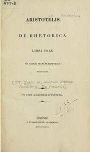 Cover of: De rhetorica libri tres by Aristotle