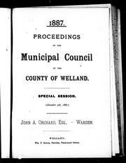 Cover of: Proceedings of the Municipal Council of the County of Welland by Welland (Ont. : County). Municipal Council