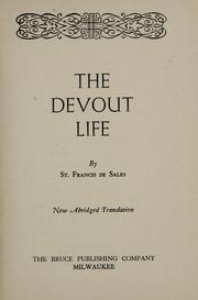 The devout life by Francis de Sales