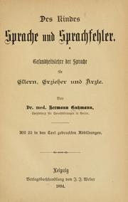 Cover of: Des Kindes Sprache und Sprachfehler ...