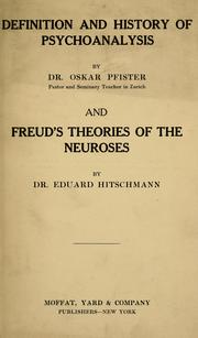 Cover of: Definition and history of psychoanalysis by Pfister, Oskar