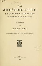 Cover of: niederländische Faustspiel des siebzehnten Jahrhunderts (De Hellevaart van Dr. Joan Faustus)