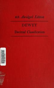 Cover of: Dewey decimal classification and relative index. by Melvil Dewey