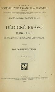 Cover of: Ddické právo rakouské se stanoviska srovnávací vdy právní