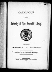 Cover of: Catalogue of the University of New Brunswick Library