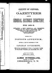 County of Oxford, gazetteer and general business directory, for 1862-3 by James Sutherland