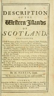 Cover of: A description of the Western Islands of Scotland. by Martin Martin