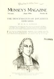 Cover of: Descendants of Jonathan Edwards by 