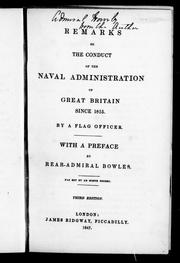 Cover of: Remarks of the naval administration of Great Britain since 1815 by Penrose, C. V. Sir