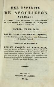 Cover of: Del espíritu de asociación