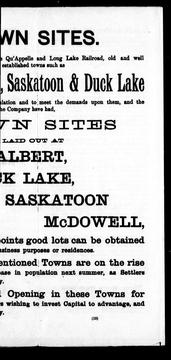 Cover of: The Qu'Appelle, Long Lake and Saskatchewan Railroad and Steamboat Co. has 1,000,000 acres of odd numbered sections in the old settled districts between Regina, the capital city of the Canadian Northwest and Prince Albert ... by 