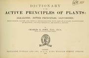 Cover of: Dictionary of the active principles of plants by Charles E. Sohn