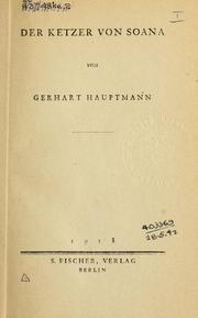 Cover of: Der Ketzer von Soana by Gerhart Hauptmann