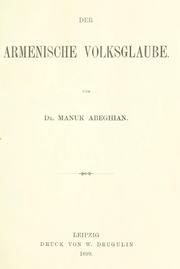 Cover of: armenische Volksglaube.
