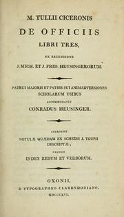 Cover of: De officiis libri tres by Cicero