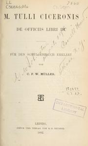 Cover of: De officiis libri III by Cicero