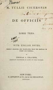 Cover of: De officiis libri tres by Cicero