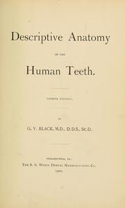 Cover of: Descriptive anatomy of the human teeth