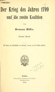 Cover of: Der Krieg des Jahres 1799 und die zweite Koalition. by Hermann Hüffer
