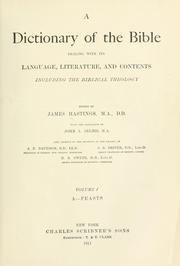 Cover of: A dictionary of the Bible by James Hastings
