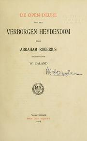 Cover of: open-deure tot het verborgen heydendom.