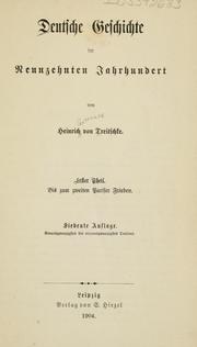 Cover of: Deutsche Geschichte im Neunzehnten Jahrhundert. by Heinrich von Treitschke, Heinrich von Treitschke