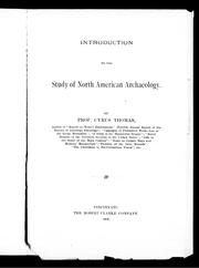 Cover of: Introduction to the study of North American archaeology