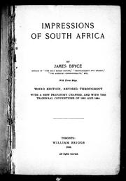 Cover of: Impressions of South Africa by James Bryce