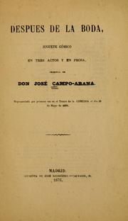 Cover of: Después de la boda: juguete cómico en tres actos y en prosa