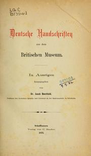 Cover of: Deutsche Handschriften aus dem Britischen Museum