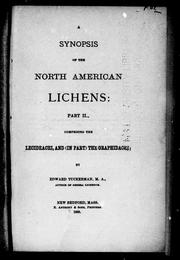 Cover of: A synopsis of North American lichens by by Edward Tuckerman