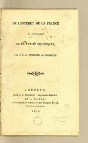 Cover of: De l'intérêt de la France à l'égard de la traite des négres