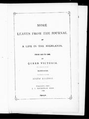 Cover of: More leaves from the journal of a life in the Highlands, from 1862 to 1883