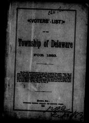 Cover of: Voters' list for the township of Delaware for 1883
