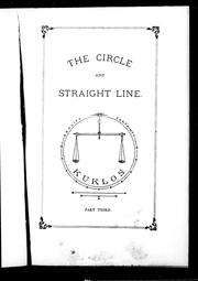 Cover of: The circle and straight line by Harris, John