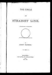 Cover of: The circle and straight line by Harris, John