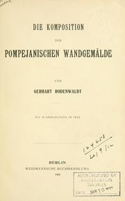 Cover of: Komposition der pompejanischen Wandgemälde
