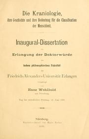 Die Kraniologie by Hans Wohlbold