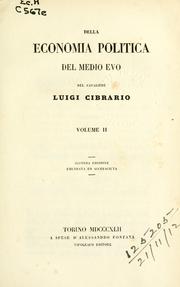 Cover of: Della economia politica del medio evo.