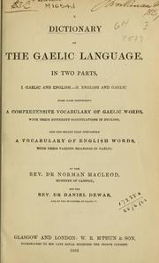 Cover of: A dictionary of the Gaelic language