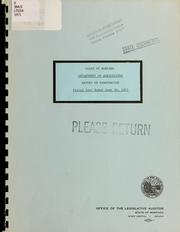 Cover of: Department of Agriculture, report on examination, fiscal year ended June 30, 1971.